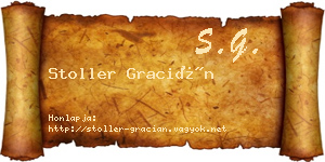 Stoller Gracián névjegykártya